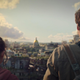 Joel and Ellie look toward the capitol in Boston in a shot from HBO's The Last of Us.